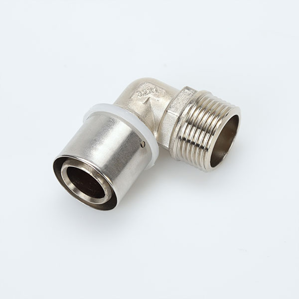 Brass Press Pipe Fitting Male Thread Elbow For Pex Al Pex Hot Water Floor Heating Pipes